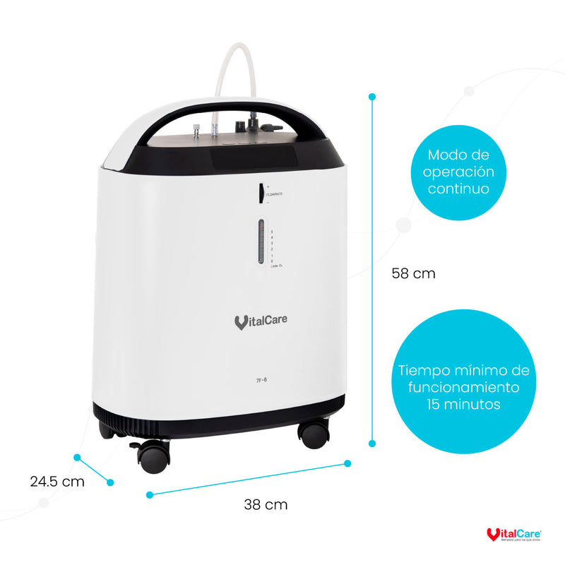 Concentrador de Oxígeno 7F-6 con Nebulizador VitalCare