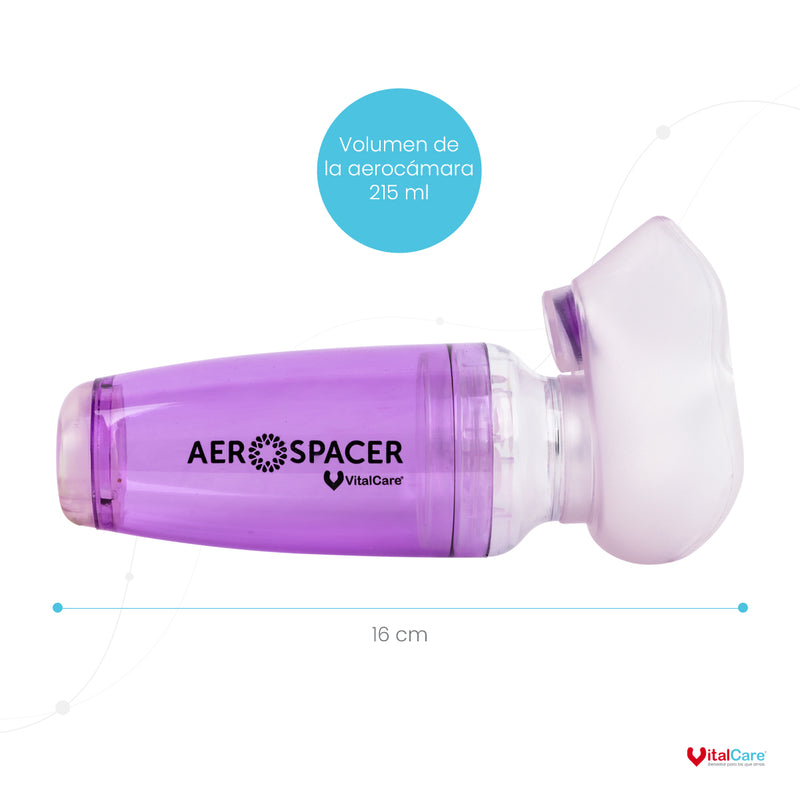 Aerocámara Premium Aerospacer con mascarilla y boquilla - Juvenil