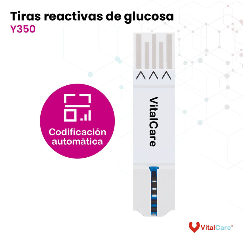 Tiras Reactivas Glucosa en Sangre VitalCare 50 Piezas