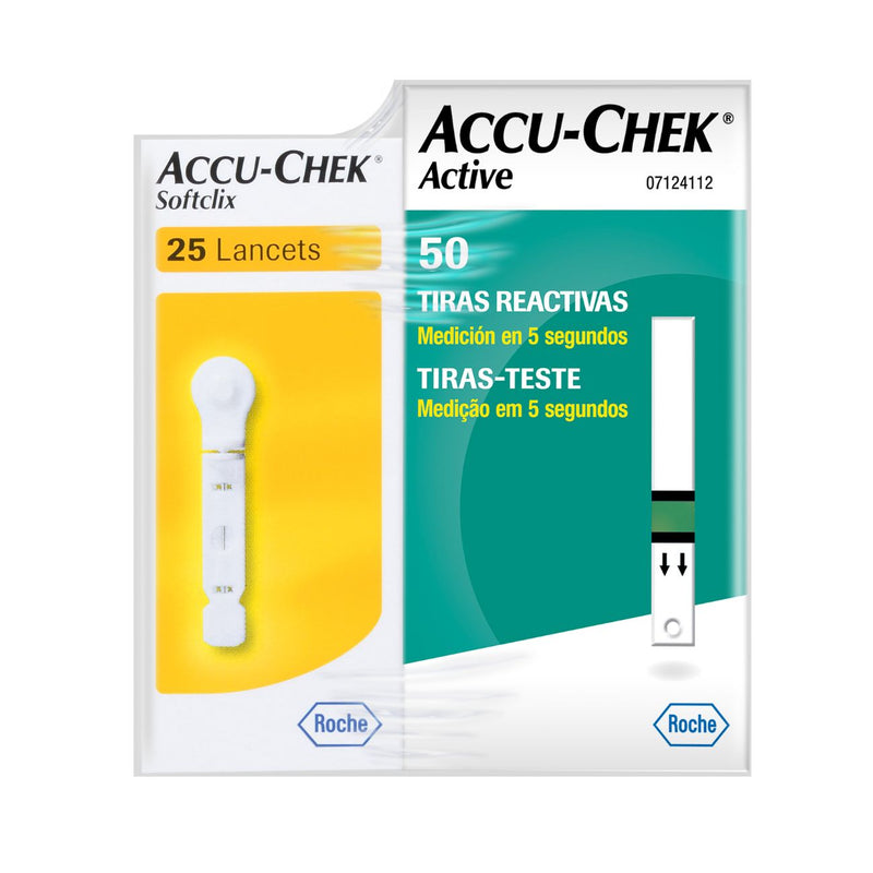 50 Tiras Reactivas Active + 25 Lancetas Softclix Gratis