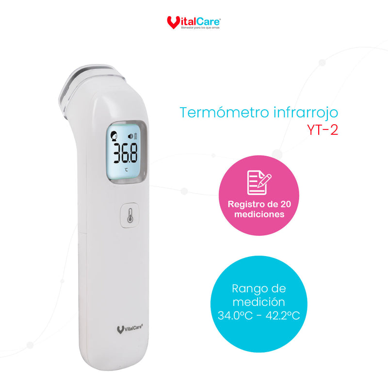 Termómetro Infrarrojo Para Temperatura Corporal YT-2 VitalCare