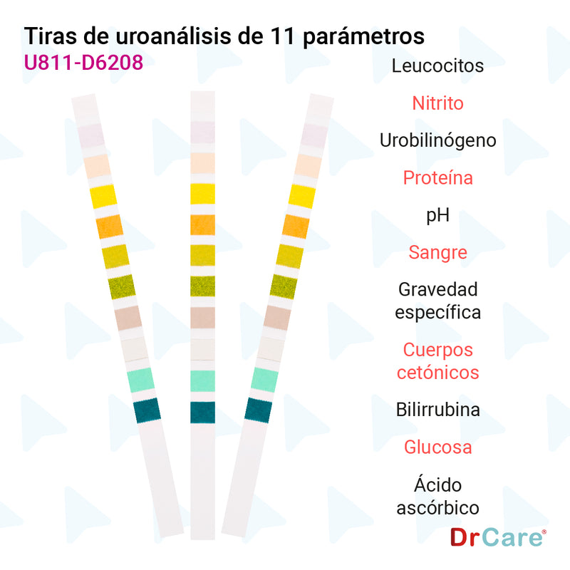 Tiras Reactivas para Análisis de Orina 11 Parámetros Nova Test 100 Piezas