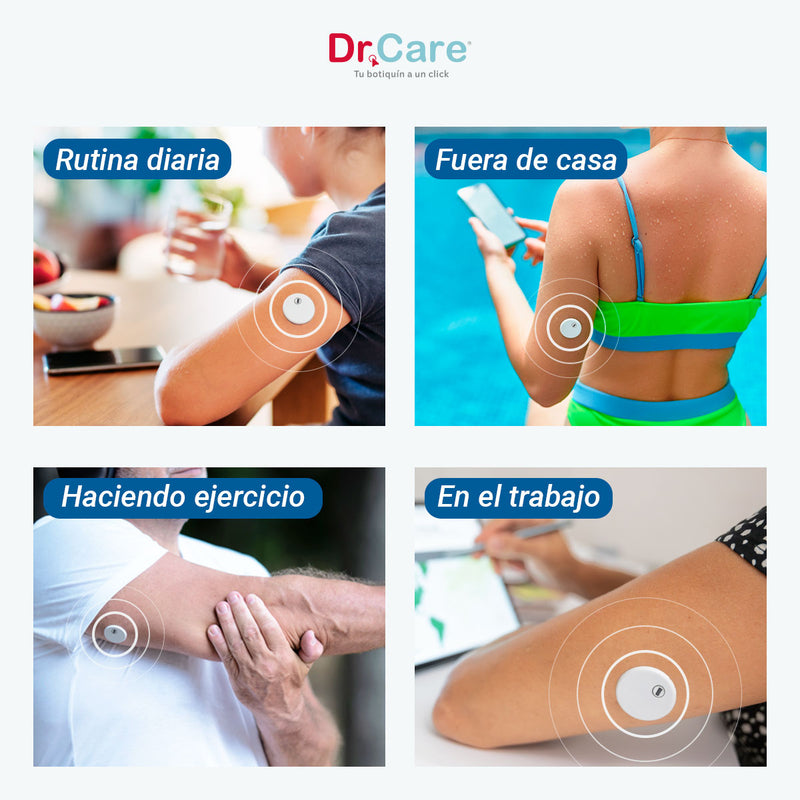 Sensor Monitoreo Glucosa Continuo Bluetooth QiTrax 2 piezas