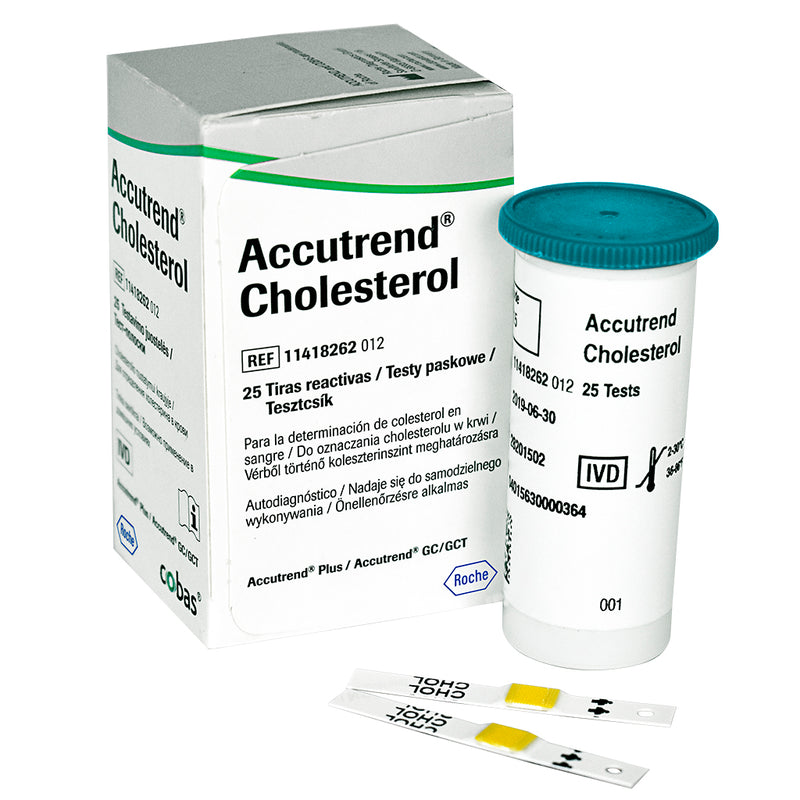 Tiras Accutrend Colesterol 25 piezas.