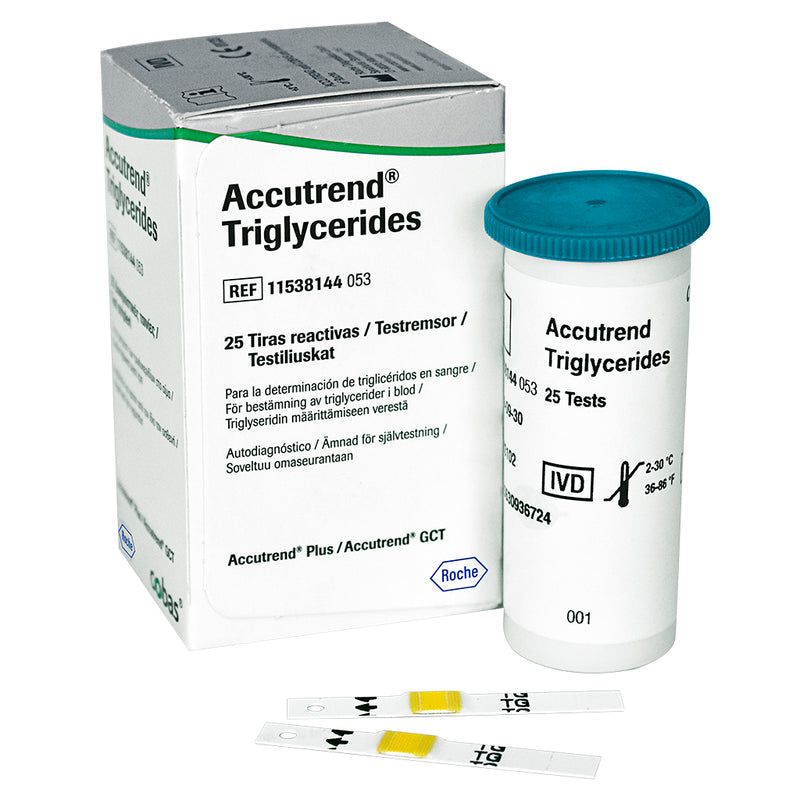 Tiras Reactivas Accutrend Triglicéridos 25 piezas