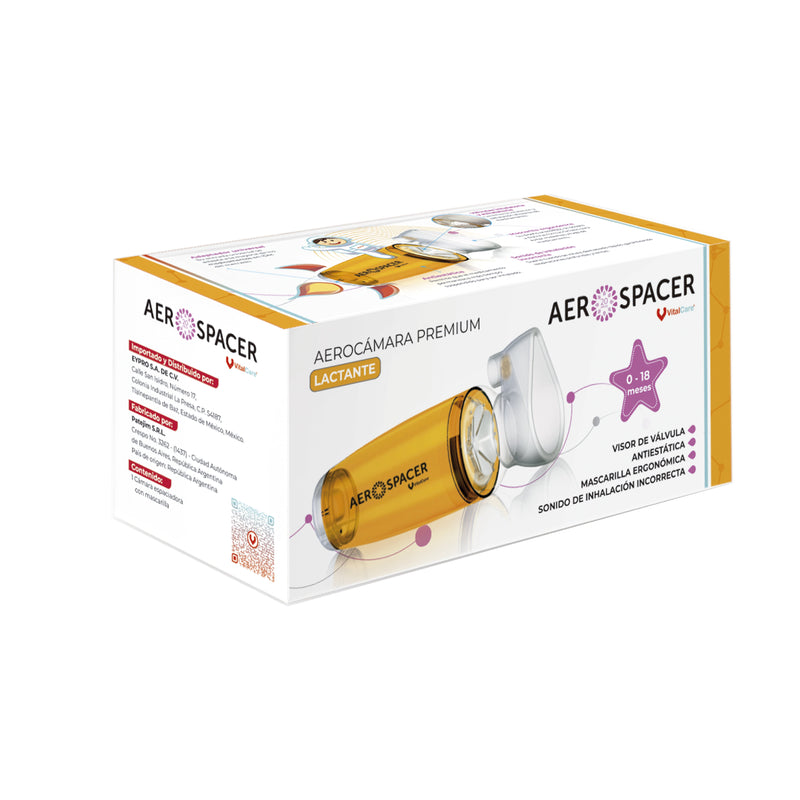 Aerocámara Premium Aerospacer con mascarilla - Lactante