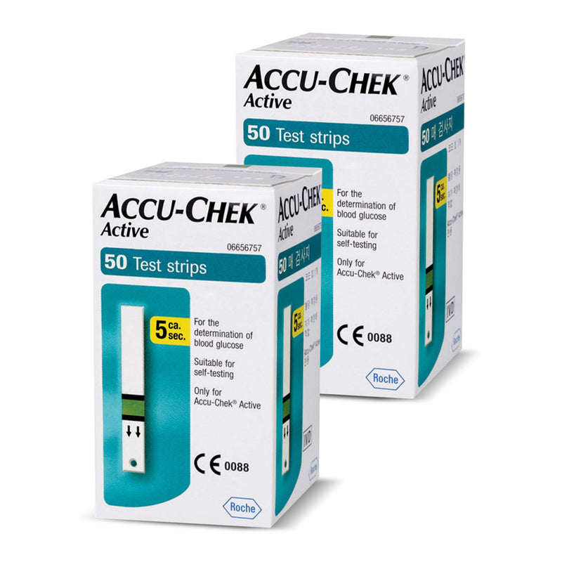 Kit De 100 Tiras Reactivas Accu-chek Active Con 100 Lancetas