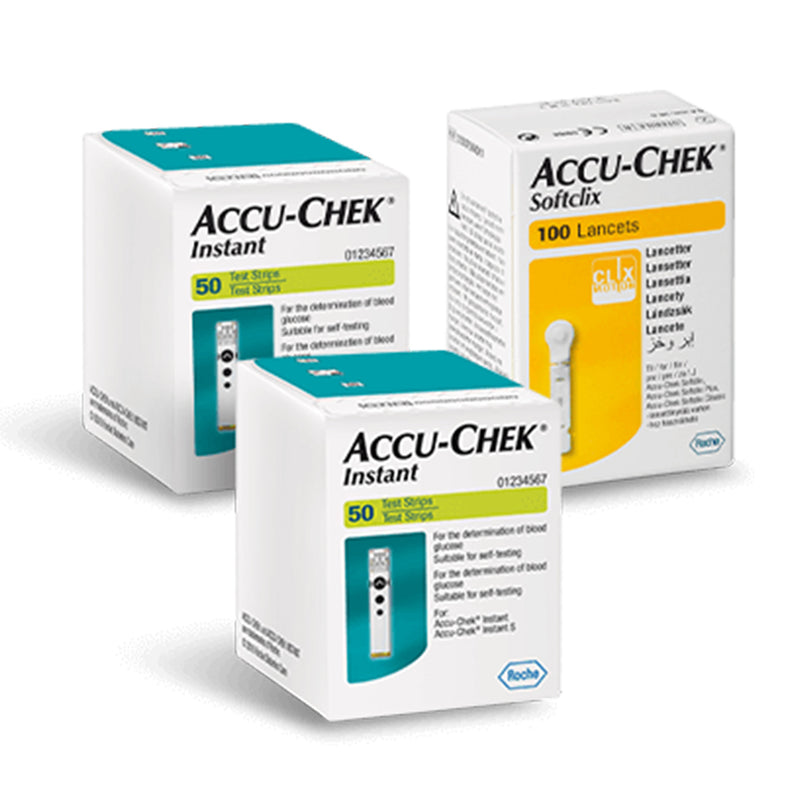 Kit De 100 Tiras Reactivas Accu-chek Instant Y 100 Lancetas