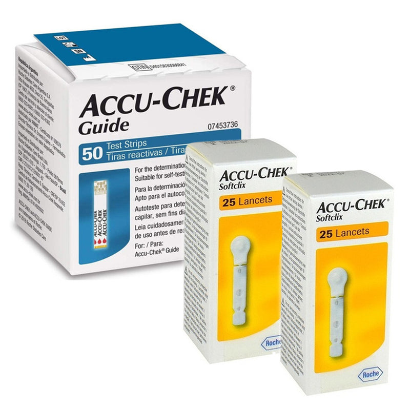 Kit De 50 Tiras Reactivas Accu-chek Guide Con 50 Lancetas