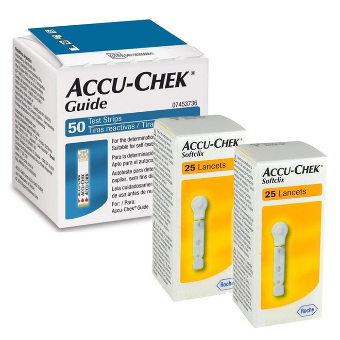 Kit De 50 Tiras Reactivas Accu-chek Guide Con 50 Lancetas