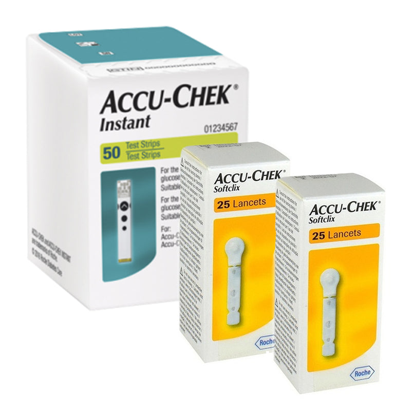 Kit De 50 Tiras Reactivas Accu-chek Instant Con 50 Lancetas
