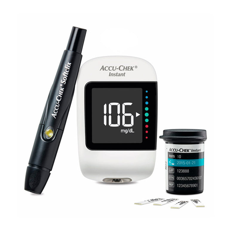 Kit Accu-Chek Instant Glucómetro Con 50 Tiras Y 50 Lancetas
