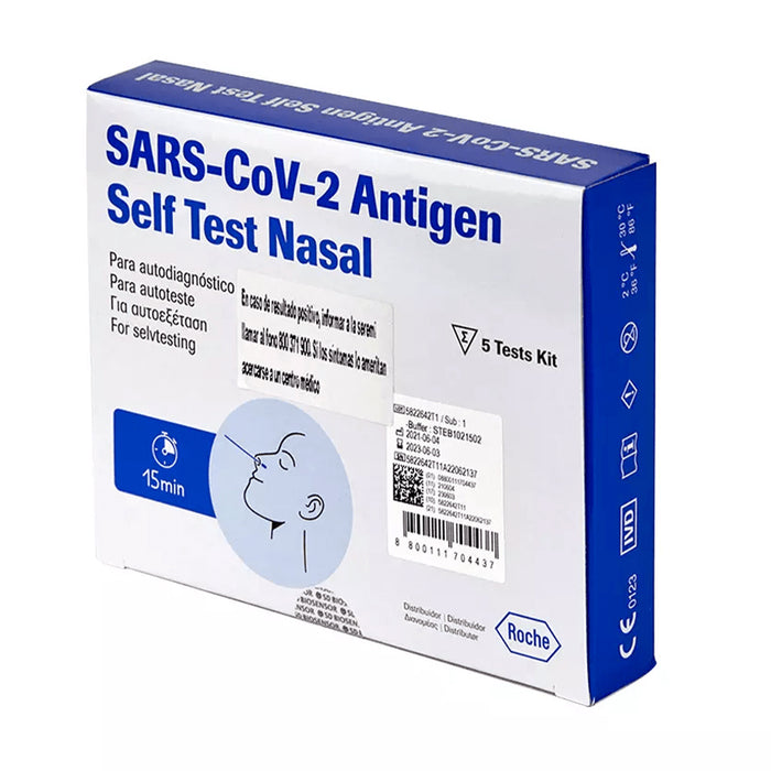 Prueba Nasal Rápida Autodiagnóstico Antígeno SARS COV 2 - 5 Pruebas