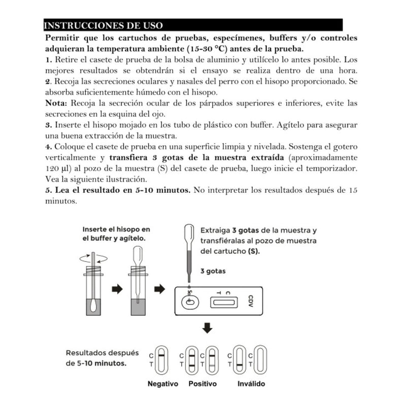 Prueba Canina De Ag De Distemper Canino (CDV)