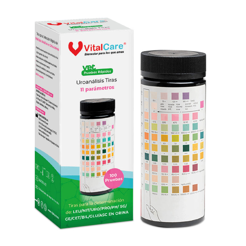 Tiras De Uroanálisis 11 Parámetros Uso Veterinario