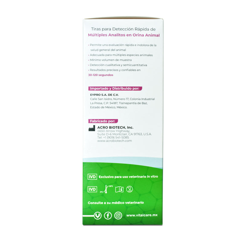Tiras De Uroanálisis 11 Parámetros Uso Veterinario